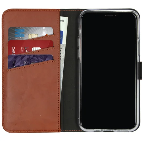 Selencia Echt Lederen Bookcase iPhone 11 Pro – Lichtbruin Selencia Echt Lederen Bookcase iPhone 11 Pro – Lichtbruin
