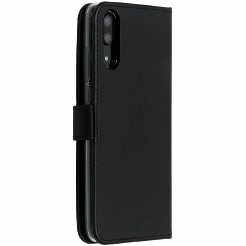 Selencia Echt Lederen Bookcase Huawei P20 – Zwart