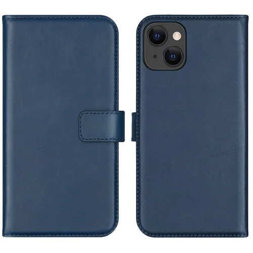 Selencia Echt Lederen Bookcase iPhone 13 – Blauw