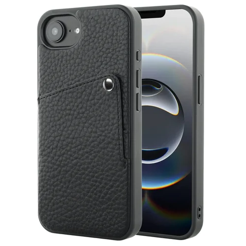 Selencia Riva Backcover met Pashouder Apple iPhone 17e / 16e - Zwart