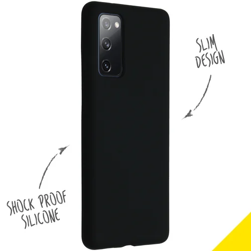 Accezz Liquid Silicone Backcover Samsung Galaxy S20 FE - Zwart