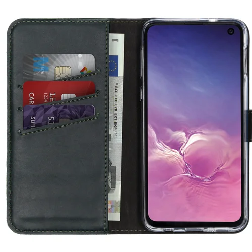 Selencia Echt Lederen Bookcase Samsung Galaxy S10e – Groen Selencia Echt Lederen Bookcase Samsung Galaxy S10e – Groen