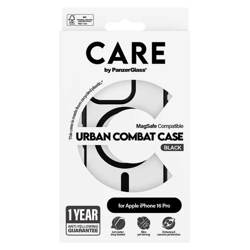 CARE by PanzerGlass Urban Combat Case MagSafe Apple iPhone 16 Pro - Zwart
