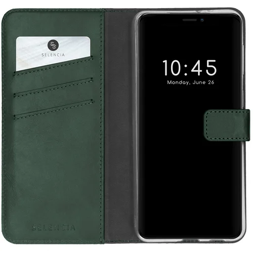 Selencia Echt Lederen Bookcase iPhone 13 Pro – Groen