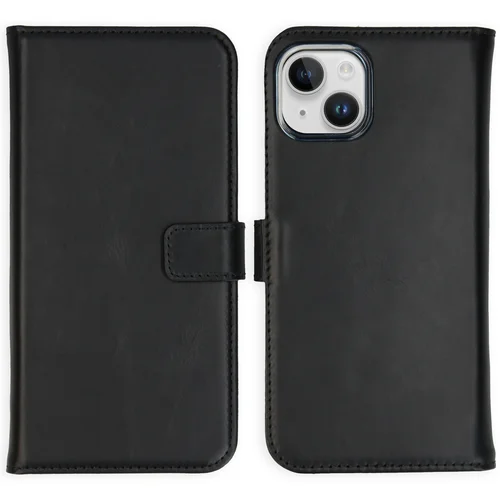 Selencia Echt Lederen Bookcase iPhone 15 Plus – Zwart Selencia Echt Lederen Bookcase iPhone 15 Plus – Zwart