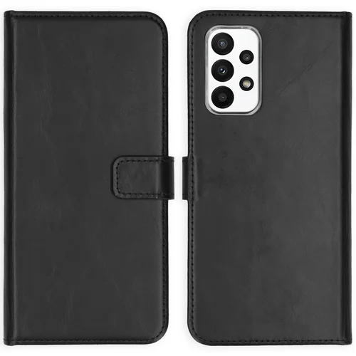 Selencia Echt Lederen Bookcase Samsung Galaxy A23 (5G) – Zwart