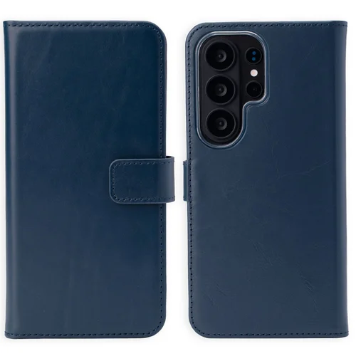 Selencia Echt Leren Bookcase Samsung Galaxy S26 Ultra - Donkerblauw