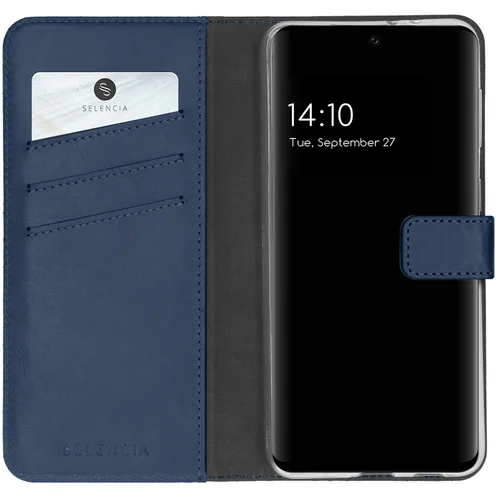 Selencia Echt Lederen Bookcase Samsung Galaxy S21 FE – Blauw Selencia Echt Lederen Bookcase Samsung Galaxy S21 FE – Blauw
