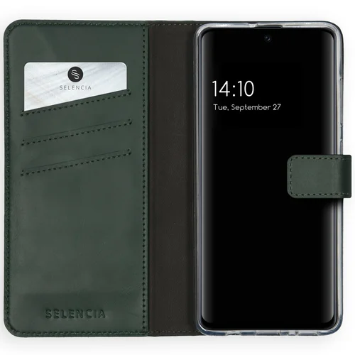 Selencia Echt Lederen Bookcase Samsung Galaxy A51 – Groen Selencia Echt Lederen Bookcase Samsung Galaxy A51 – Groen
