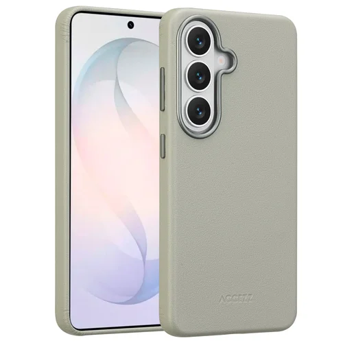 Accezz MagSafe Leather Backcover Samsung Galaxy S26 - Light Grey