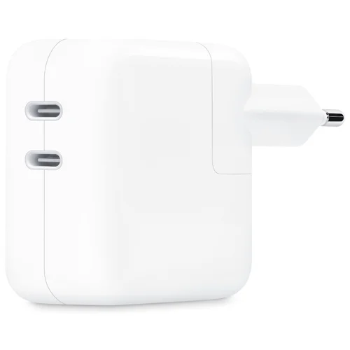 Apple Originele USB-C Power Adapter – Oplader – Dubbele USB-C aansluiting – 35W – Wit Apple Originele USB-C Power Adapter – Oplader – Dubbele USB-C aansluiting – 35W – Wit