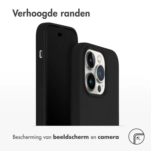 Accezz Liquid Silicone Backcover Apple iPhone 14 Pro - Zwart
