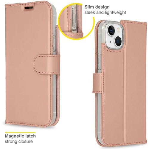 Accezz Wallet Softcase Bookcase iPhone 14 Plus – Rosé Goud