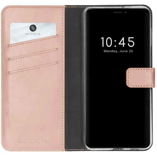 Selencia Echt Lederen Bookcase iPhone 13 Pro – Roze