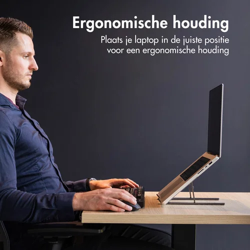 Accezz Laptop houder – Laptop standaard – Verstelbaar en opvouwbaar – Zilver Accezz Laptop houder – Laptop standaard – Verstelbaar en opvouwbaar – Zilver