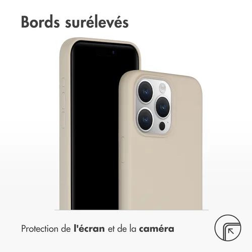 Accezz Liquid Silicone Backcover Apple iPhone 15 Pro Max - Stone
