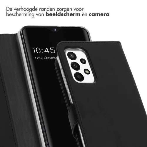 Selencia Echt Lederen Bookcase Samsung Galaxy A23 (5G) – Zwart