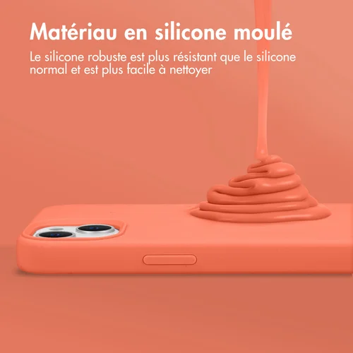 Accezz Liquid Silicone Backcover met MagSafe Apple iPhone 14 - Nectarine