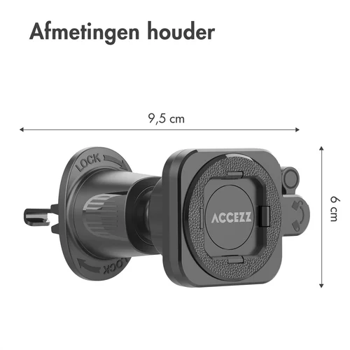 Accezz EasyLock telefoonhouder auto – inclusief hoesje iPhone 14 – Ventilatierooster – 360 graden draaibaar – Zwart