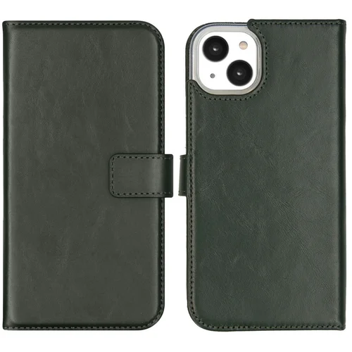 Selencia Echt Lederen Bookcase iPhone 14 Plus – Groen Selencia Echt Lederen Bookcase iPhone 14 Plus – Groen