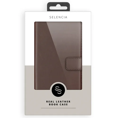 Selencia Echt Lederen Bookcase Samsung Galaxy S21 FE – Bruin