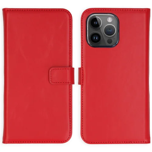 Selencia Echt Lederen Bookcase iPhone 15 Pro Max – Rood Selencia Echt Lederen Bookcase iPhone 15 Pro Max – Rood