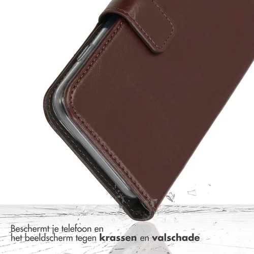 Selencia Echt Lederen Bookcase Samsung Galaxy S24 – Bruin