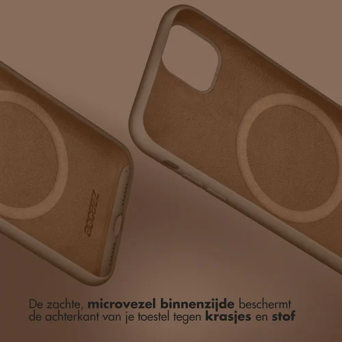Accezz Liquid Silicone Backcover met MagSafe Apple iPhone 16 Plus - Light Brown
