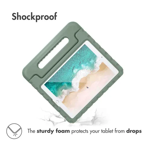 Accezz Kidsproof Backcover met handvat iPad 10.2 (2019 / 2020 / 2021) - Olijfgroen