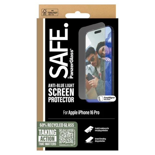 PanzerGlass SAFE EyeCare Screenprotector Ultra Wide Fit met applicator iPhone 16 Pro PanzerGlass SAFE EyeCare Screenprotector Ultra Wide Fit met applicator iPhone 16 Pro