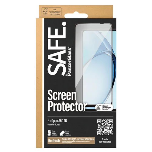 PanzerGlass SAFE Ultra-Wide Fit Screenprotector Oppo A60 (4G) PanzerGlass SAFE Ultra-Wide Fit Screenprotector Oppo A60 (4G)