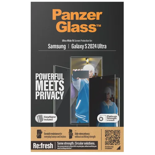 PanzerGlass Privacy Ultra-Wide Fit Anti-Bacterial Screenprotector incl. applicator Samsung Galaxy S24 Ultra