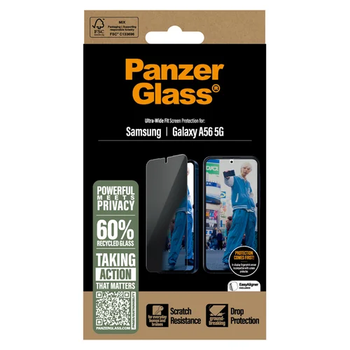 PanzerGlass Privacy Ultra-Wide Fit Anti-Bacterial Screenprotector incl. applicator Samsung Galaxy A56 PanzerGlass Privacy Ultra-Wide Fit Anti-Bacterial Screenprotector incl. applicator Samsung Galaxy A56
