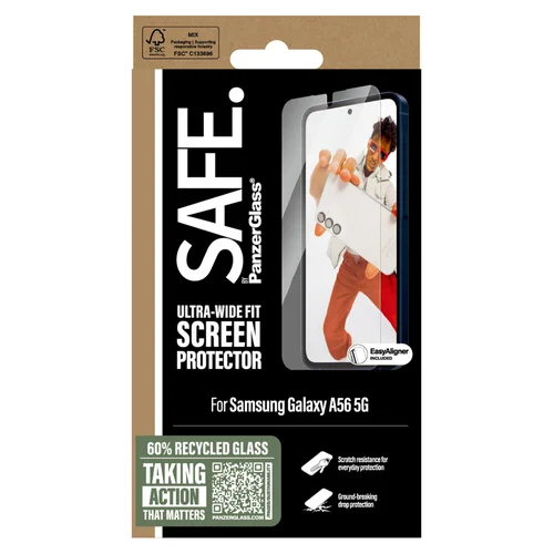 SAFE by PanzerGlass Ultra-Wide Fit Screenprotector incl. applicator Samsung Galaxy A56 SAFE by PanzerGlass Ultra-Wide Fit Screenprotector incl. applicator Samsung Galaxy A56