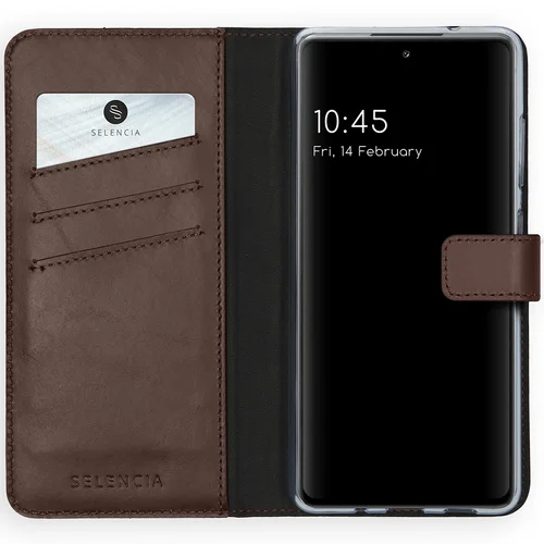 Selencia Echt Lederen Bookcase Samsung Galaxy S20 FE - Bruin Selencia Echt Lederen Bookcase Samsung Galaxy S20 FE - Bruin