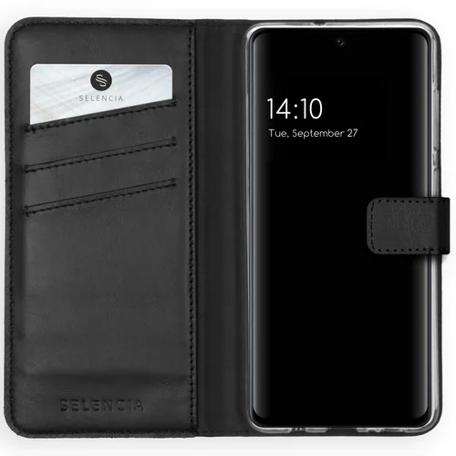 Selencia Echt Lederen Bookcase Samsung Galaxy A51 - Zwart Selencia Echt Lederen Bookcase Samsung Galaxy A51 - Zwart