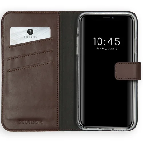 Selencia Echt Lederen Bookcase iPhone Xs - Bruin Selencia Echt Lederen Bookcase iPhone Xs - Bruin