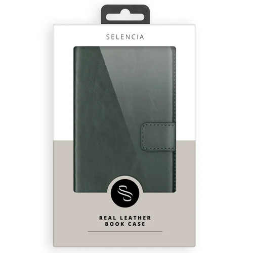 Selencia Echt Lederen Bookcase Samsung Galaxy S25 Edge - Groen Selencia Echt Lederen Bookcase Samsung Galaxy S25 Edge - Groen