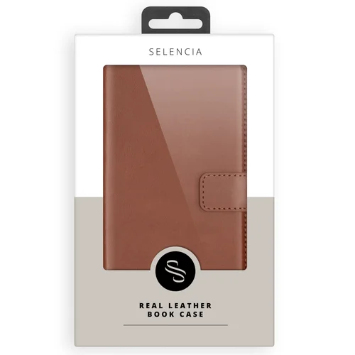 Selencia Echt Lederen Bookcase Samsung Galaxy S25 Edge - Lichtbruin Selencia Echt Lederen Bookcase Samsung Galaxy S25 Edge - Lichtbruin