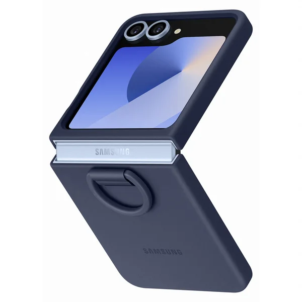 Originele Silicone Cover Ring Samsung Galaxy Z Flip 6 / Flip 7 FE - Navy