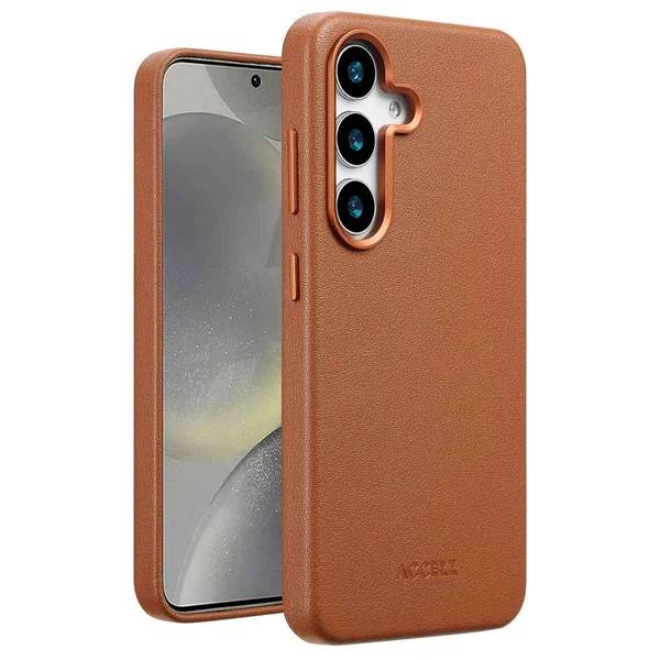 Accezz MagSafe Leather Backcover Samsung Galaxy S25 Plus - Sienna Brown Accezz MagSafe Leather Backcover Samsung Galaxy S25 Plus - Sienna Brown