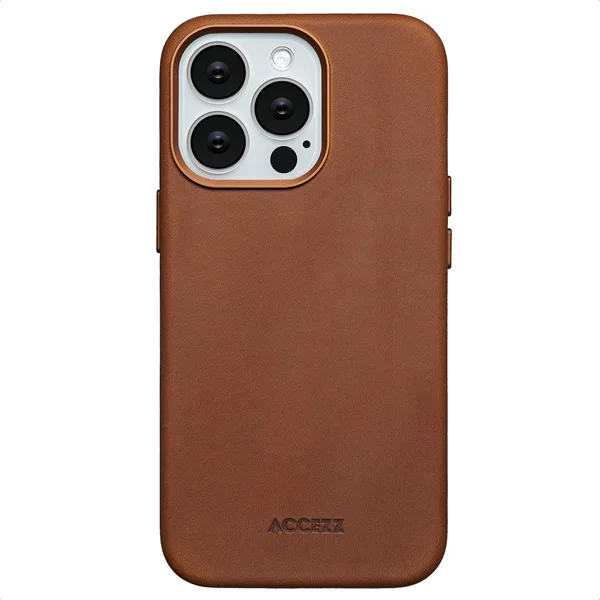 Accezz Vintage Leather Magsafe Backcover Apple iPhone 13 Pro - Tabacco Cognac Accezz Vintage Leather Magsafe Backcover Apple iPhone 13 Pro - Tabacco Cognac