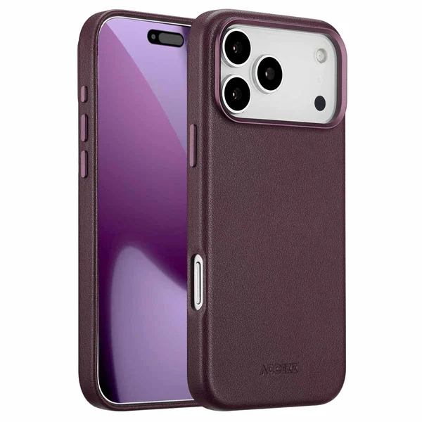 Accezz MagSafe Leather Backcover Apple iPhone 17 Pro Max - Heath Purple Accezz MagSafe Leather Backcover Apple iPhone 17 Pro Max - Heath Purple