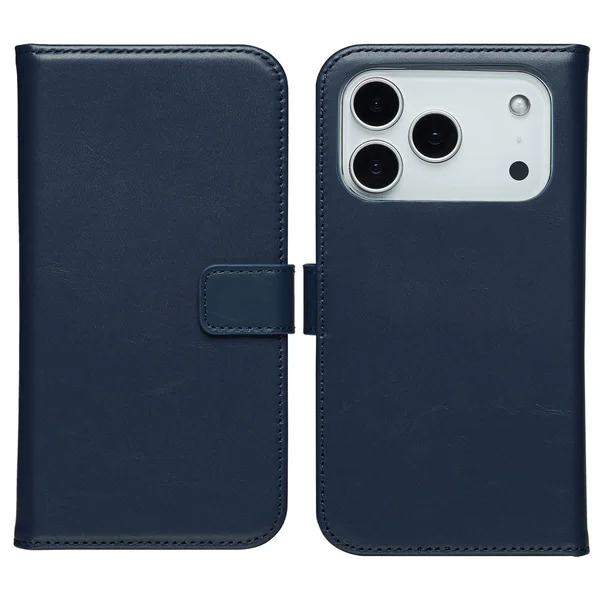 Selencia Echt Leren Bookcase Apple iPhone 17 Pro - Blauw Selencia Echt Leren Bookcase Apple iPhone 17 Pro - Blauw