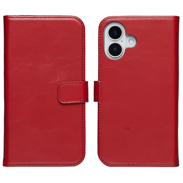 Selencia Echt Leren Bookcase Apple iPhone 17 - Rood Selencia Echt Leren Bookcase Apple iPhone 17 - Rood