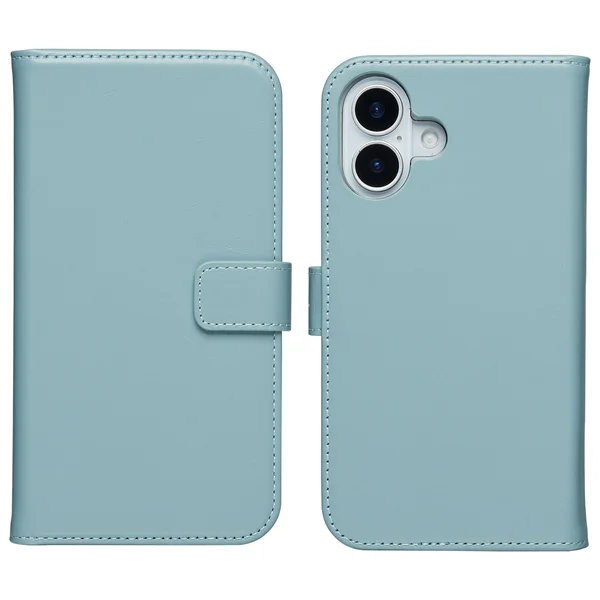 Selencia Echt Leren Bookcase Apple iPhone 17 - Air Blue Selencia Echt Leren Bookcase Apple iPhone 17 - Air Blue