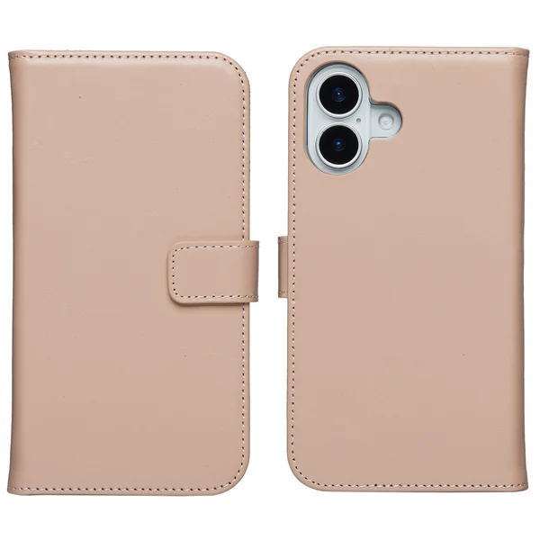 Selencia Echt Leren Bookcase Apple iPhone 17 - Dusty Pink