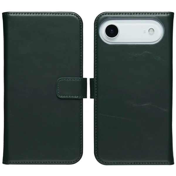 Selencia Echt Leren Bookcase Apple iPhone Air - Groen Selencia Echt Leren Bookcase Apple iPhone Air - Groen
