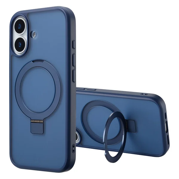 Accezz Ring Stand Backcover met MagSafe Apple iPhone 17 - Blauw Accezz Ring Stand Backcover met MagSafe Apple iPhone 17 - Blauw