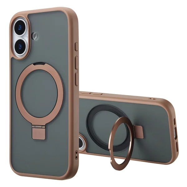 Accezz Ring Stand Backcover met MagSafe Apple iPhone 17 - Bruin